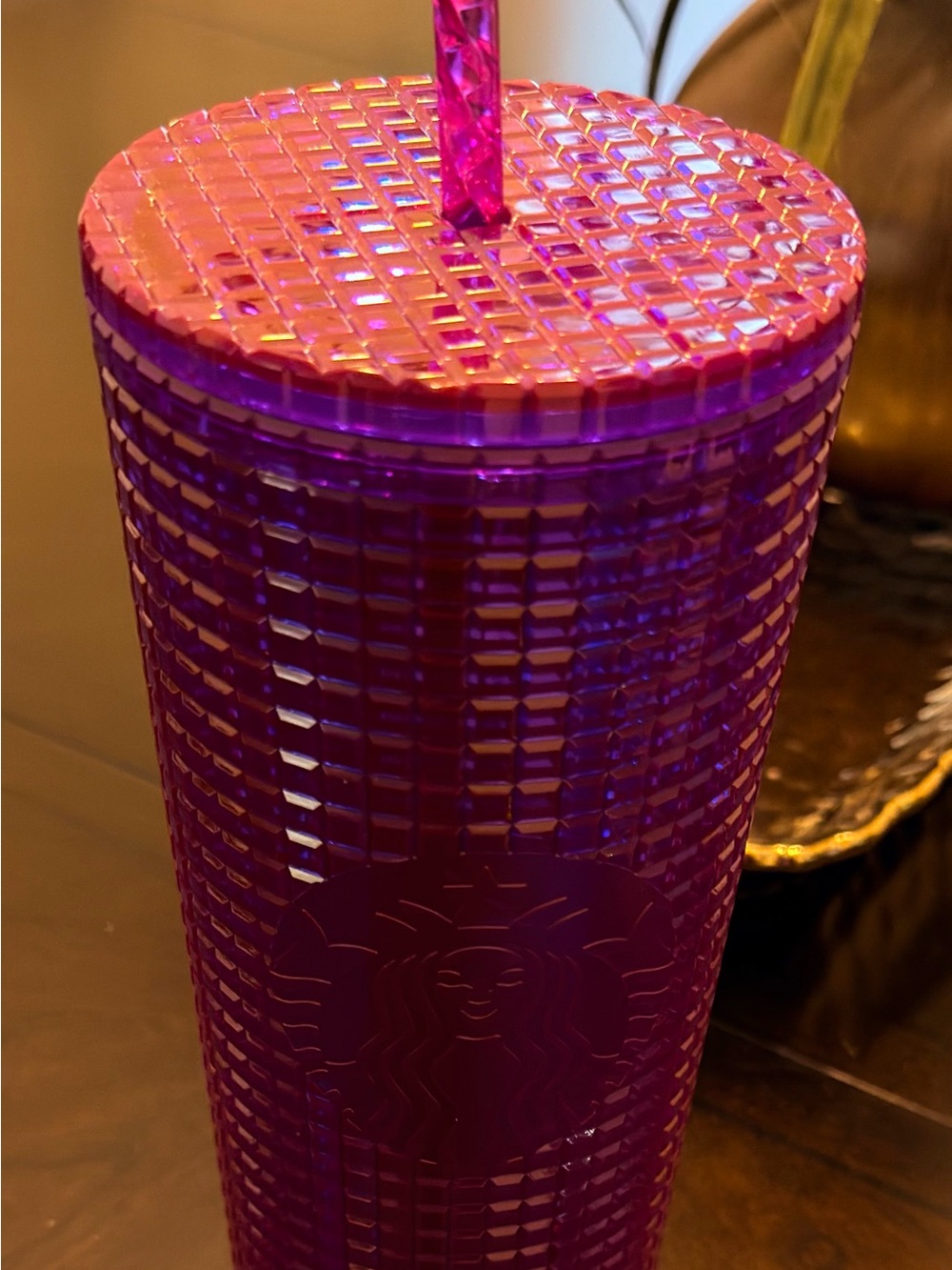 Starbucks Iridescent Purple Studded Tumbler with Straw